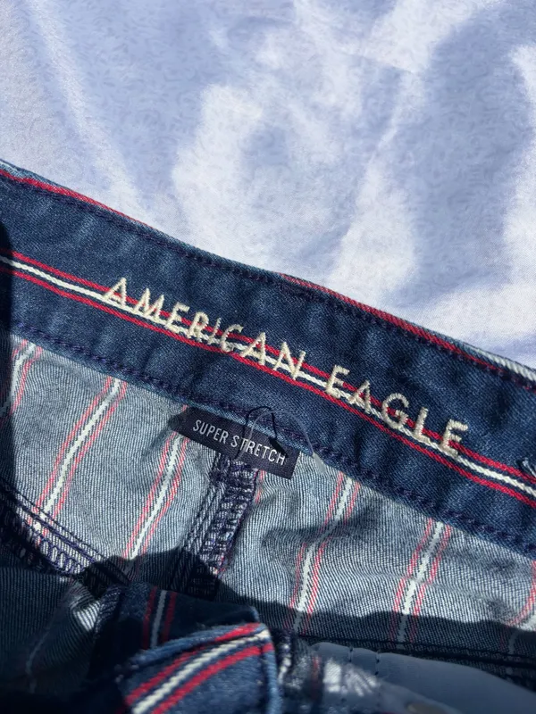 American eagle stripped red and blue hi rise mini skirt - Image 5