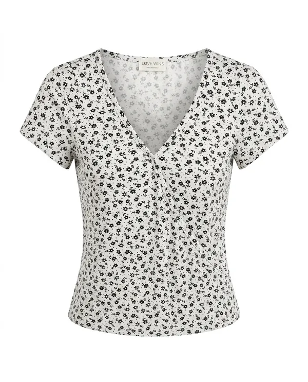 Black & White Floral Wrap V - Image 2