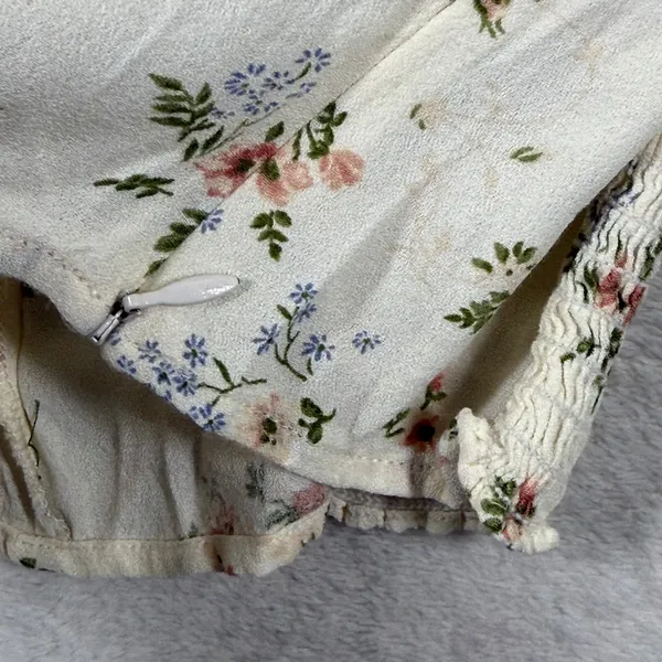 Reformation Floral Smocked Back Cami Top Cream Pink Blue Size 0 RN143248 - Image 9