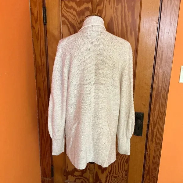 Vtg 90s fuzzy oversized cream cardigan - Image 11