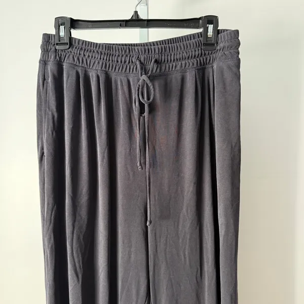 Anthro Saturday Sunday‎ S Black Ribbed Knit Harem Jogger Pants Lounge Streetwear - Image 2