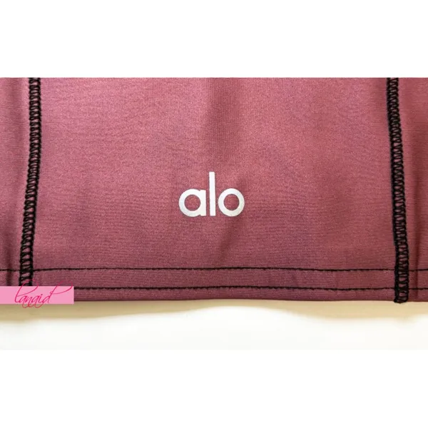 Alo Airlift Redefine Bra Burgundy Truffle Black Padded Sports Bralette Crop Top - Image 10