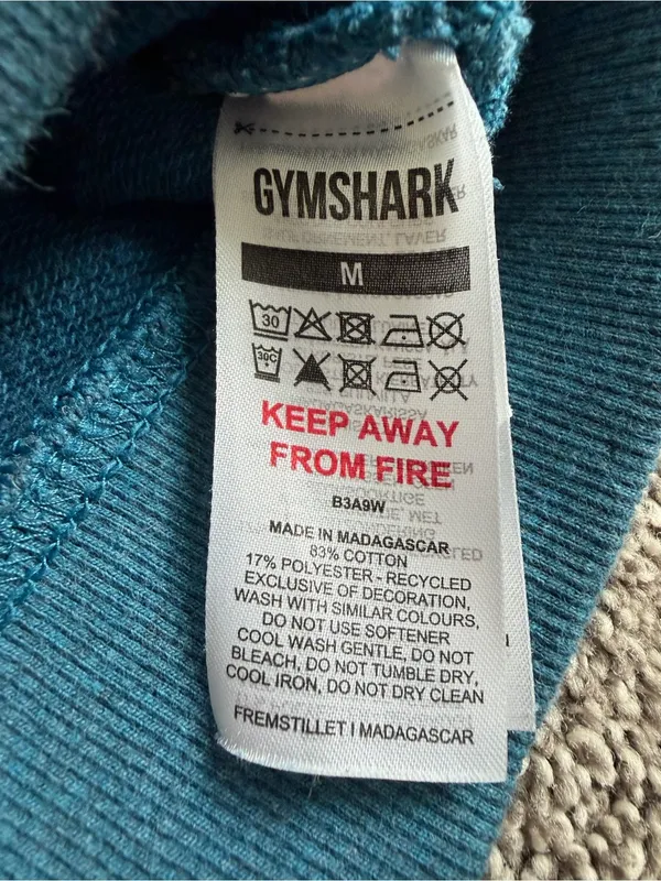 Gymshark Teal Blue Cropped Oversized Sweatshirt Pullover Women’s Medium - Image 7