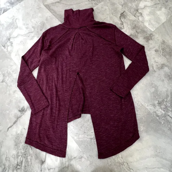 We The Free Free People Split Back Cowl Neck Top Style OB536113 Medium M Purple‎ - Image 4