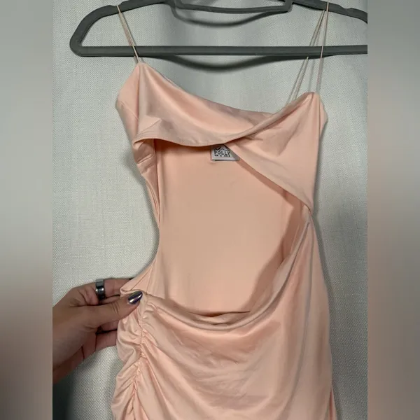 Oh Polly Entwined Blush Pink Twist Cut Out Mini Dress Size 2 - Image 8