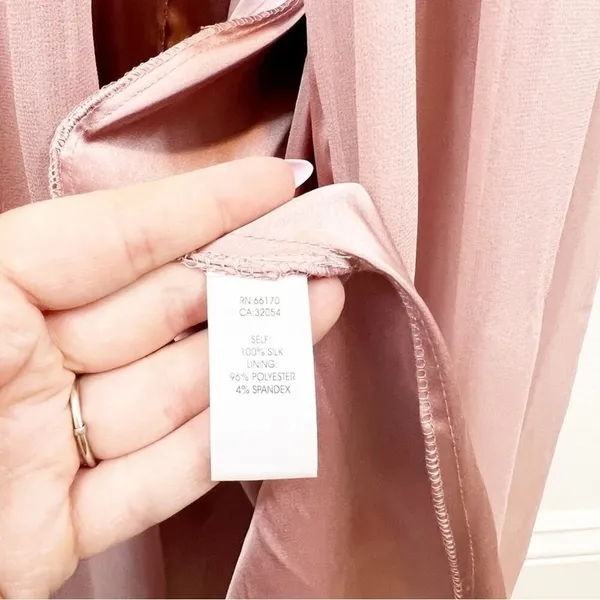 BHLDN‎ Hitherto Camilla Silk Slit Leg Bridesmaid Gown Women's 8 Pink Romantic - Image 12