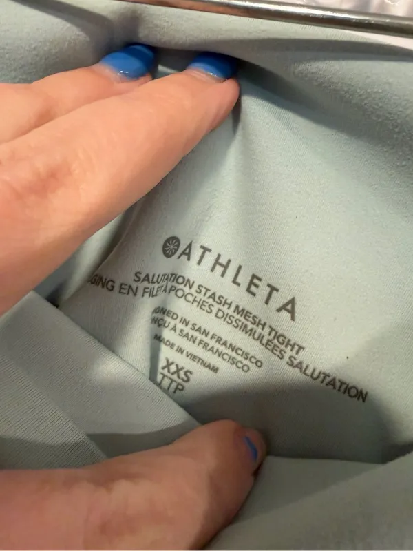 Athleta‎ Salutation Stash Blue Mint Green Active Leggings - Image 3