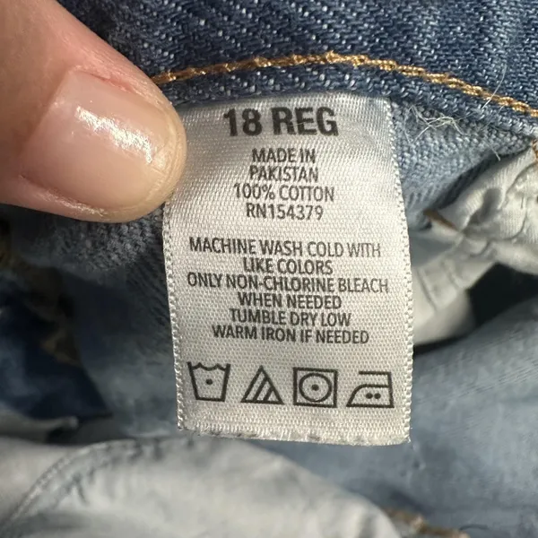 Aeropostale Curvy 90s Baggy Jeans Womens 18 Blue Light Wash High Rise Relaxed - Image 10