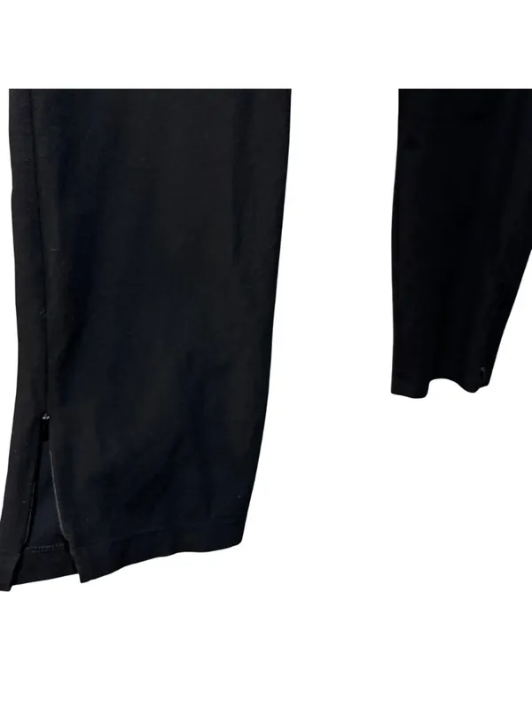 Eileen Fisher Black Washable Stretch Crepe Pants with Ankle Zippers Size L - Image 4