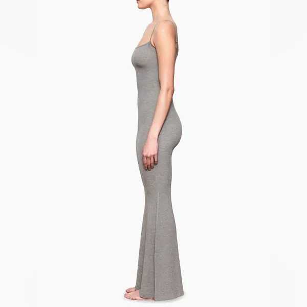 SKIMS HEATHER SOFT LOUNGE’ RIBBED STRETCH LONG SLIP DRESS WOMENS SIZE X-Small - Image 3