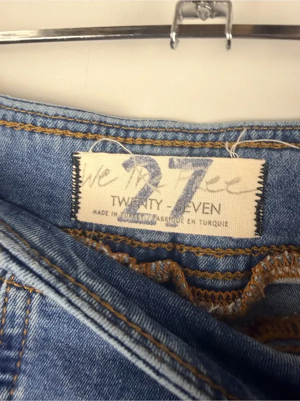 Free people we the free ultra flare pull on denim jeans size 27 - Image 3
