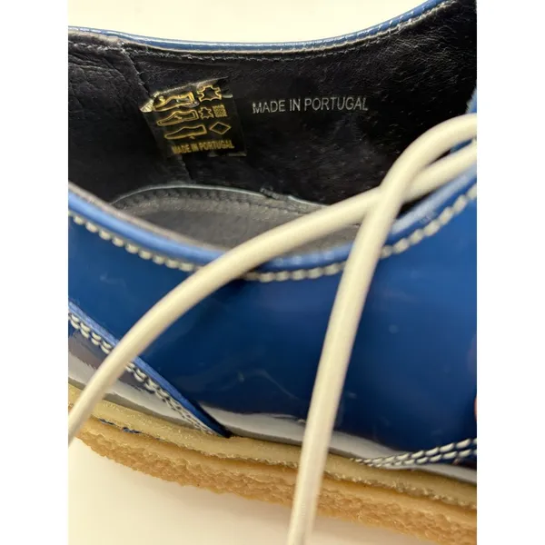 Fred Perry Women's Blue Patent Leather Crepe Sole Derby Oxford Lace Up Shoes S6 - Image 8