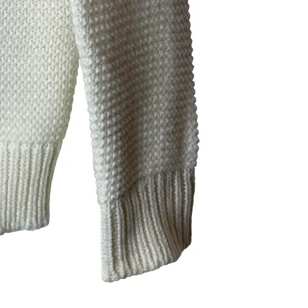 Nasty Gal Sweater Women Small Ivory Waffle Knit Mock Neck‎ Oversize Pullover - Image 5