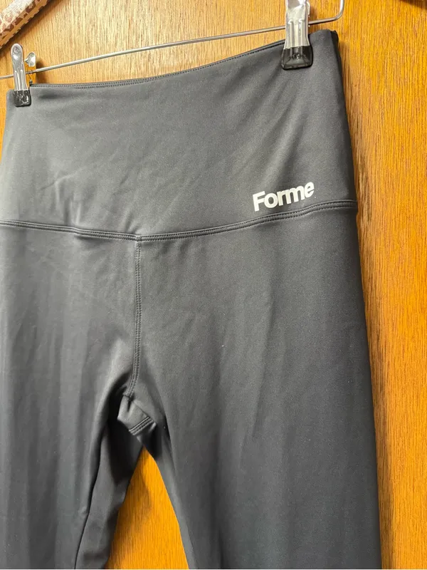 Forme Sculpt+ Leggings High Rise Pull On Obsidian Black Large Logo Fitness Gym - Image 7