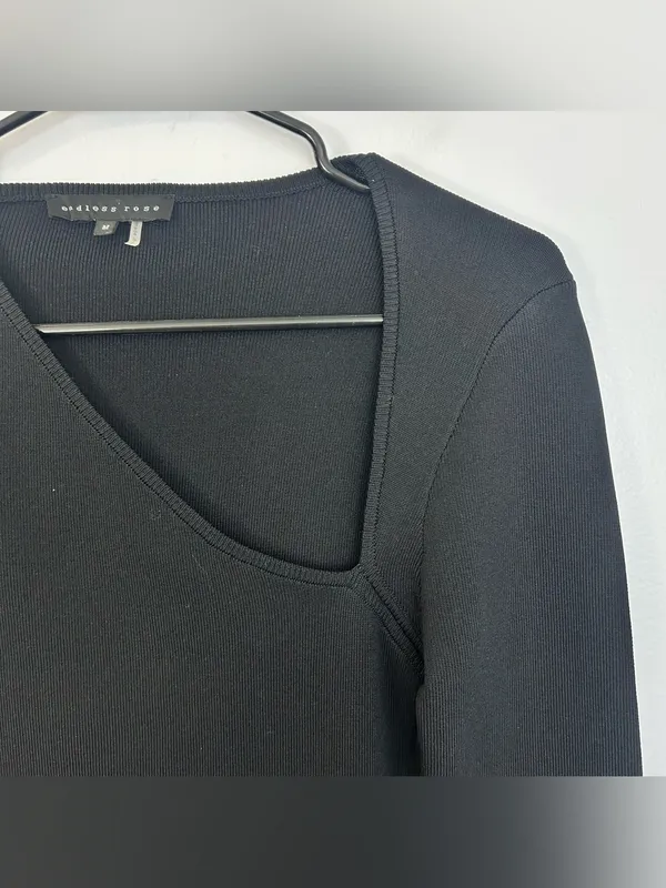 Endless Rose Asymetrical Neckline Long Sleeve Ponte Mini Dress Size Medium - Image 9