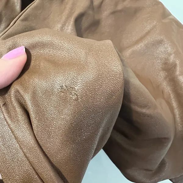 Paper Crown Tan Vegan Leather Leggings Size Small $218 - Image 9