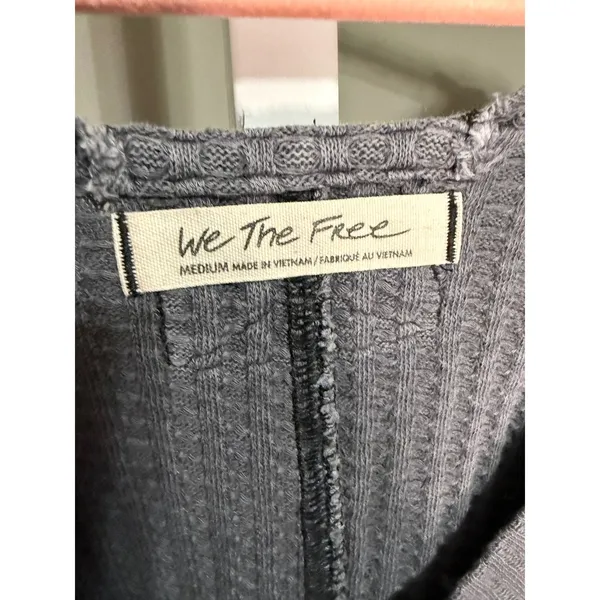 We‎ The Free Thermal Long Sleeve Soft Grunge Indie Boho Top Gray M Slouchy - Image 4