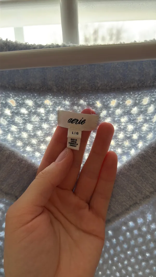 Aerie Sweater Knit Light Blue Soft L - Image 3