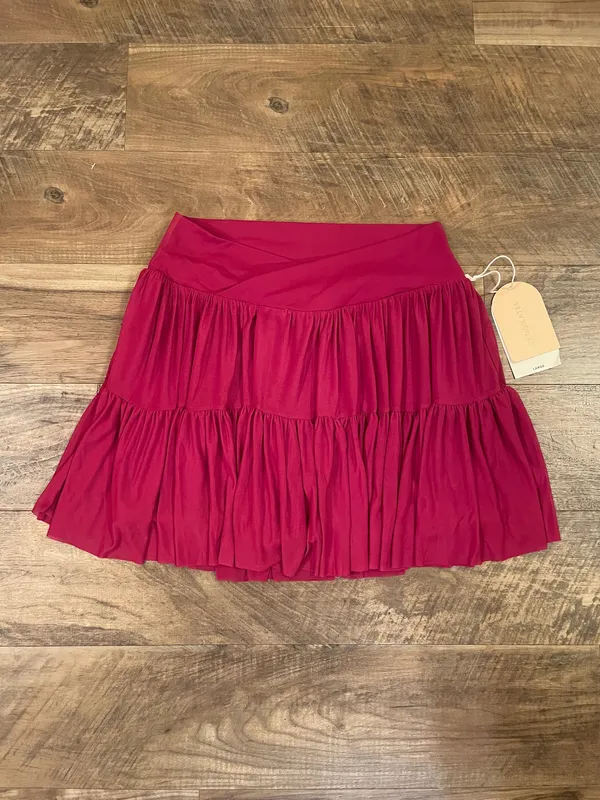 NWT! Blogilates Target X Popflex Viral Taylor Swift Ballerina Skort Burgundy Size Large - Image 4