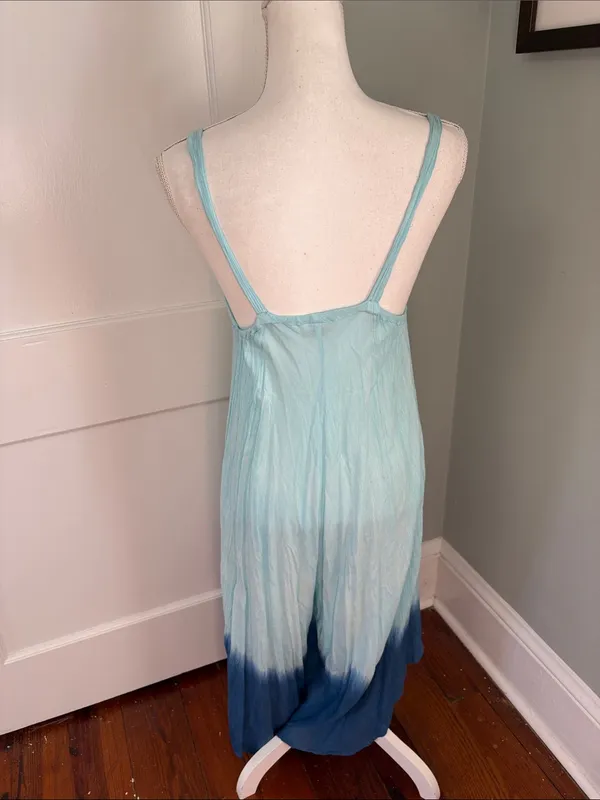 Light Blue Ombre Butterfly Jumpsuit Flowy Boho Free Size (Medium) - Image 4