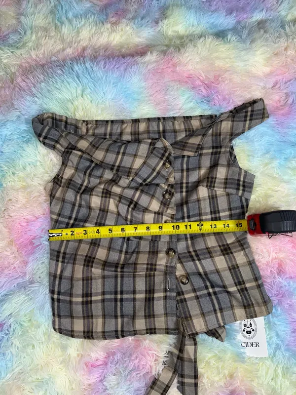 Cider Plaid Asymmetrical Top - Image 4