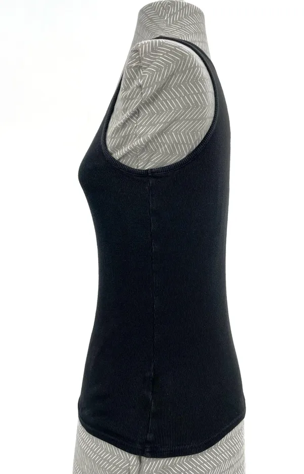 Basic Y2K Black Beater Tank 00s Ribbed Cotton Solid Layering Minimal Masc Size M Size M - Image 3
