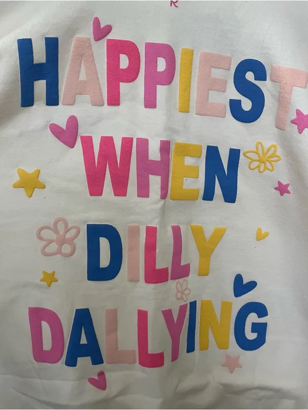 NEW Altar’d State Crewneck Sweatshirt Size M/L NWT Happiest When Dilly Dallying - Image 4