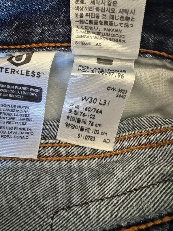 Levi’s 94 Baggy Jeans Denim Straight Leg Medium Wash Blue 30 10 - Image 9