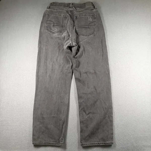American Eagle 90s Boyfriend Jeans Womens 8 Faded Black High Rise Distressed - Image 14