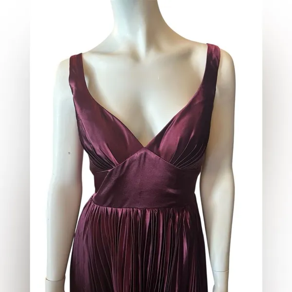 Wear Your Love Sleeveless Pleated Dress Burgundy Size 8 NWT - Image 2
