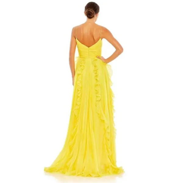 MAC DUGGAL Ruffle Chiffon Gown in Sunshine Size US 6 - Image 2