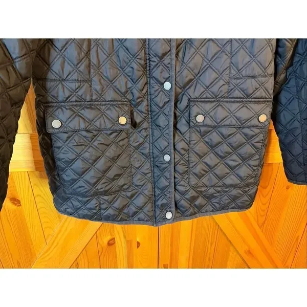 Lucky Brand Jacket Size XL Black Diamond Quilted Insulated Coat Zip Snap Front(6 - Image 2