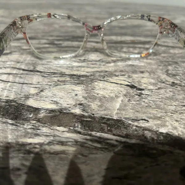Floral Clear Frame Glasses Pink - Image 5
