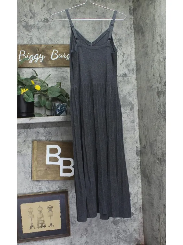 NWT A New Day Womens Pleated Midi Sweater Dress 94331199 Charcoal Gray L - Image 3