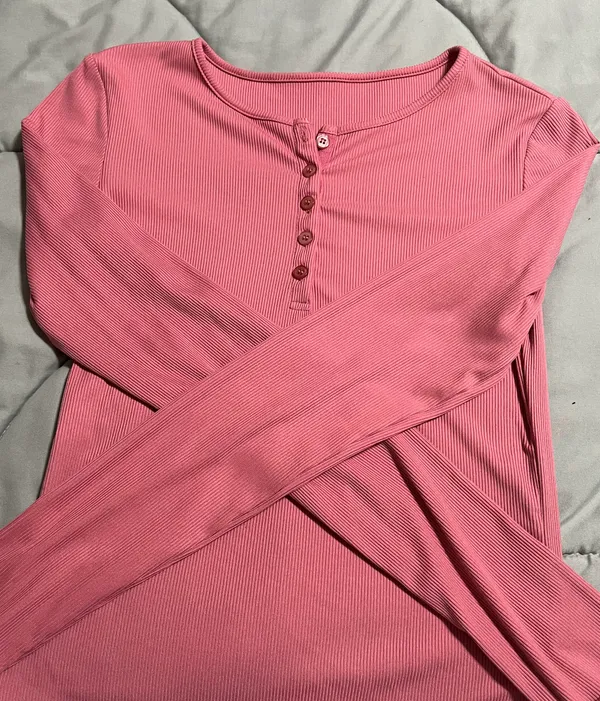 Pink Button Up Top - Image 2