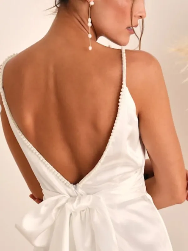 LULUS Sexy Bridal Wedding Elegant Sophisticated Romantic Pearls Gown - Image 2