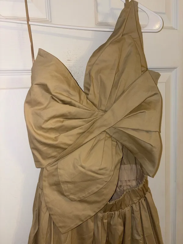 Strut & Bolt Bow Dress Taupe Size Small - Image 3