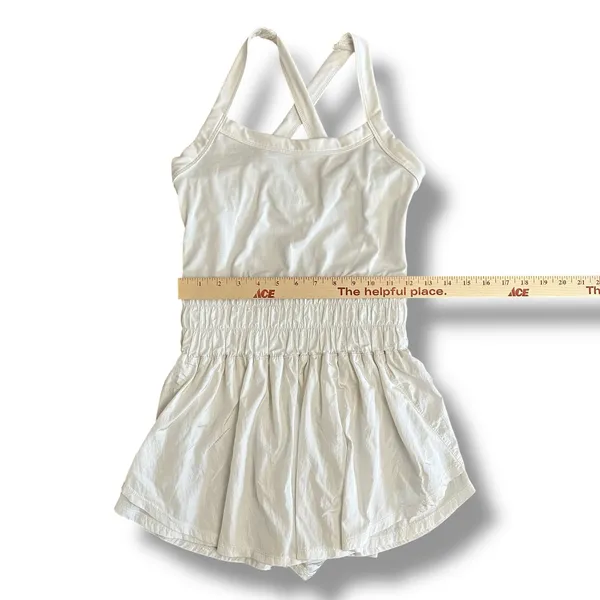 Free People Movement FP Movement White Romper‎ Small Cross Back Skirted Playsuit - Image 3