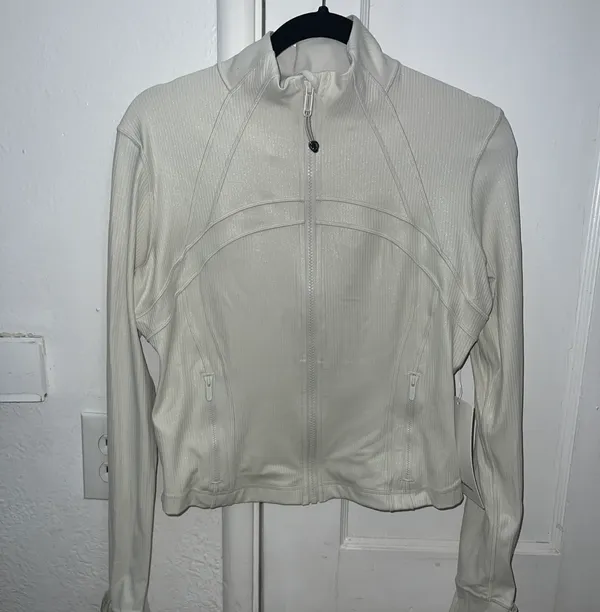 Lululemon Cropped Define Jacket Ribbed Nulu Bone Radiate Transparent Foil - Image 5
