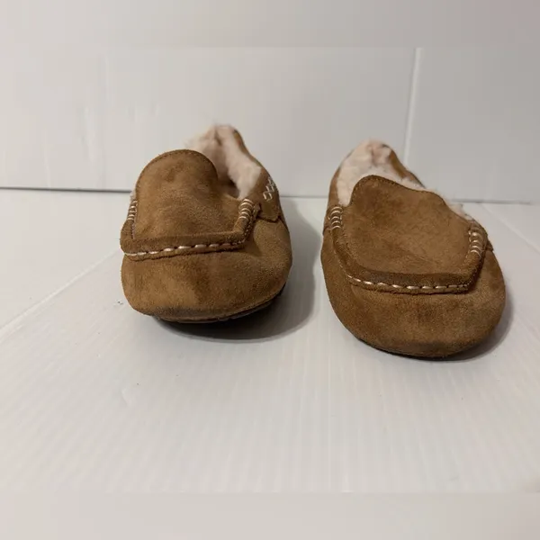 UGG SN 1106878 Ansley brown suede sheepskin-lined slippers women size 9 - Image 5