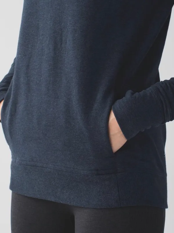 Lululemon Stress Less Hoodie Heathered Naval Blue Size 12 - Image 3