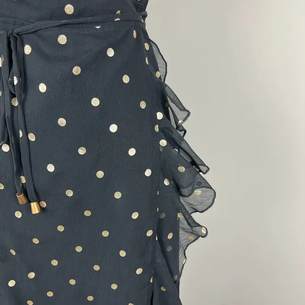 Lovers + Friends Revolve Bridget Maxi Dress Small Black Gold Polka Dot Ruffle S‎ - Image 3