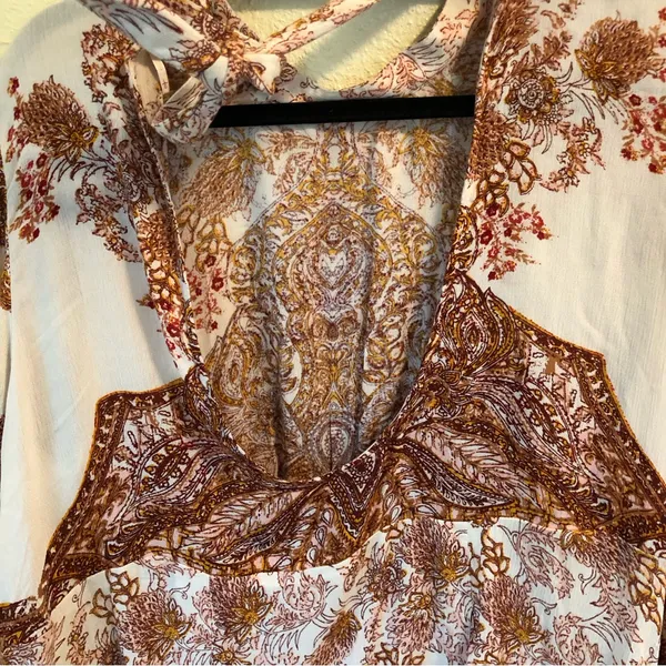 Free People Lady Luck Dress L Cream/Rust - Image 15