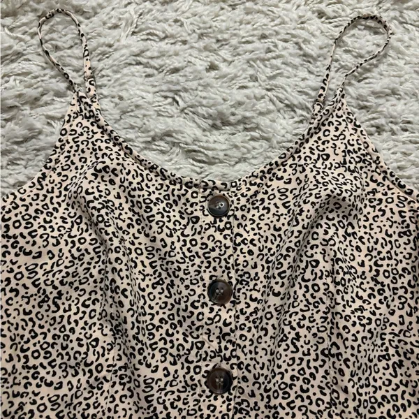 Japna Black and Cream Spaghetti Strap Mini Dress Size M - Image 10