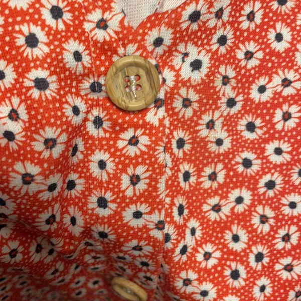 New Zara red button down floral midi dress size S MA - Image 2