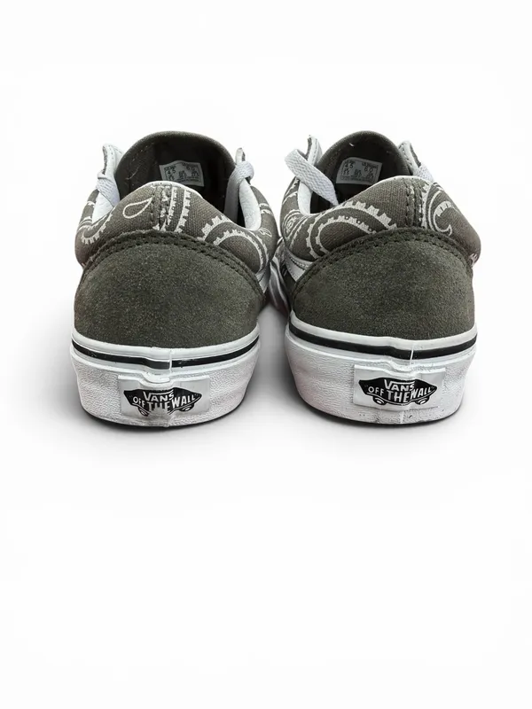 Vans Old Skool Paisley Sneakers Olive Brown‎ White Women’s 6 - Image 7