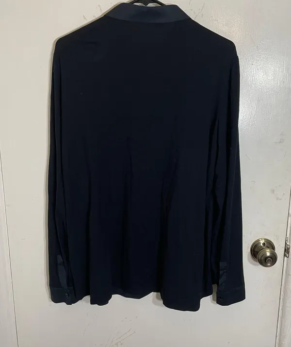 Collared Silk Button Down Blouse - Image 8