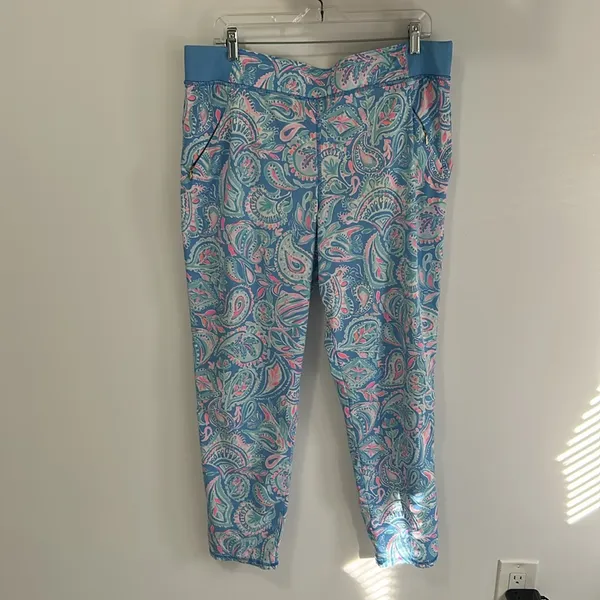 Lilly Pulitzer Luxletic Runaround Pants Zanzibar Blue Fish Kiss - Image 4