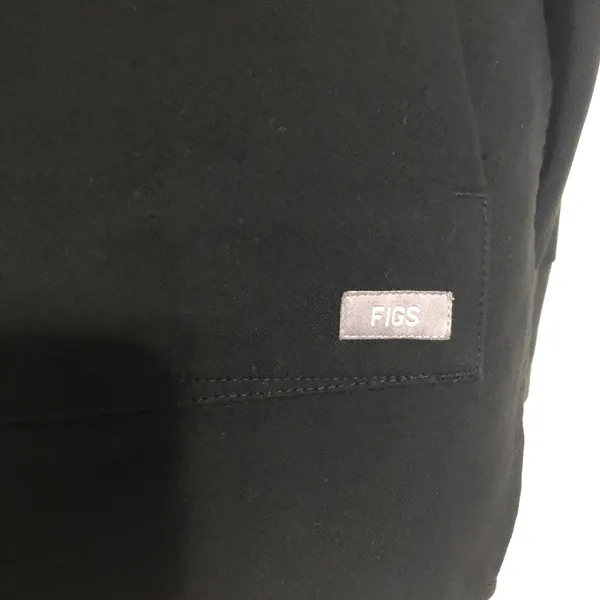 Figs black full zip scrub jacket womens size medium large pockets nurse hospital - Image 4