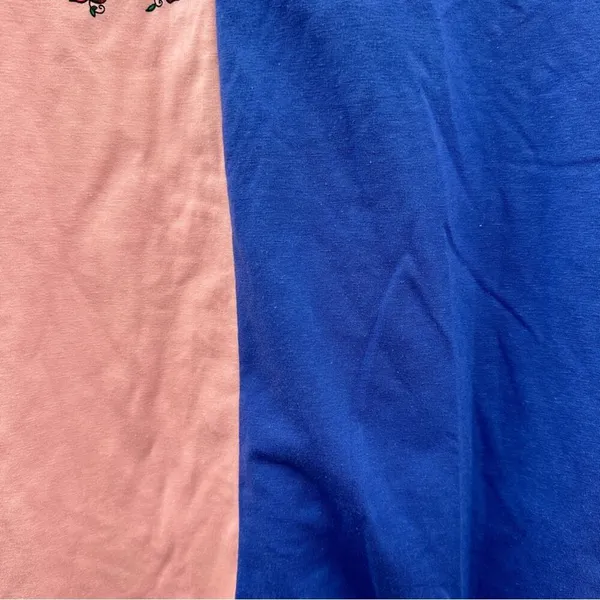 Romwe Pink & Blue Divided Colorblock California 21 Graphic Short‎ Sleeve Shirt S - Image 5